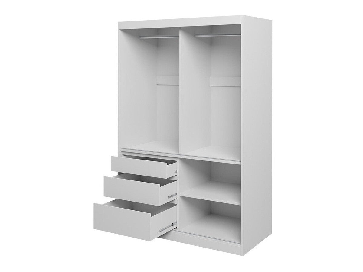 Gardróbszekrény Haiti (Etotti) 140, Szín: Lefkas tölgy + Matt fekete