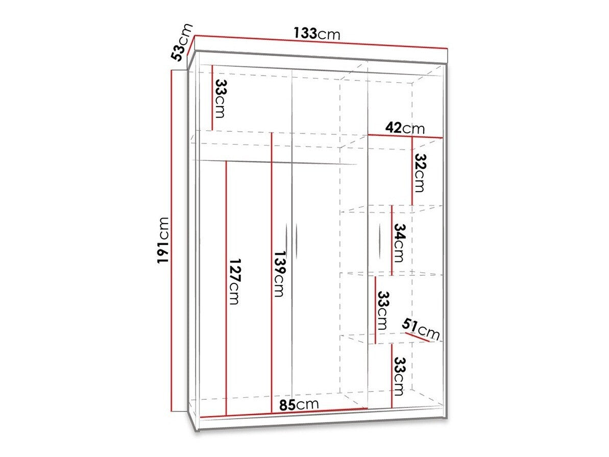 Gardróbszekrény Elena (Melen 3D) II, Szín: Sonoma tölgy