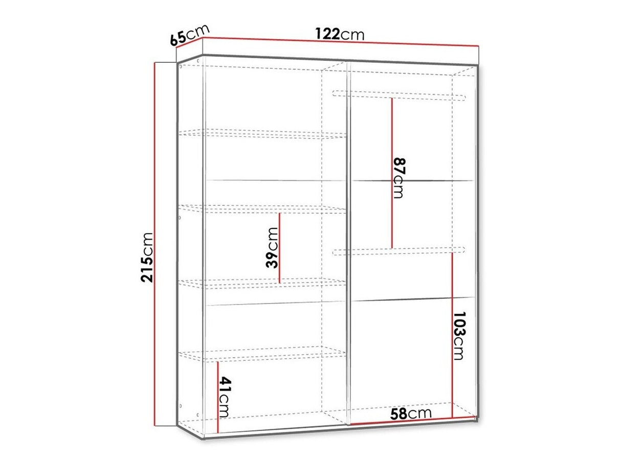 Gardróbszekrény VIGO 120, Szekrény szélessége: 122 cm