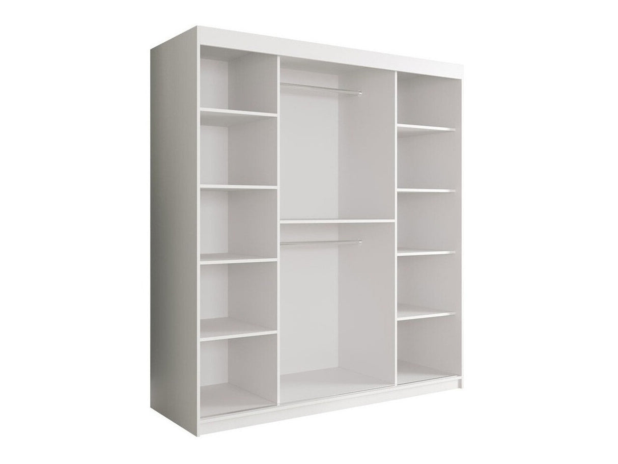 Gardróbszekrény 180 MARMUR T2 (Nemnnus T2 180), Szín: Matt fekete + Fekete márvány, Fiókok: Nem