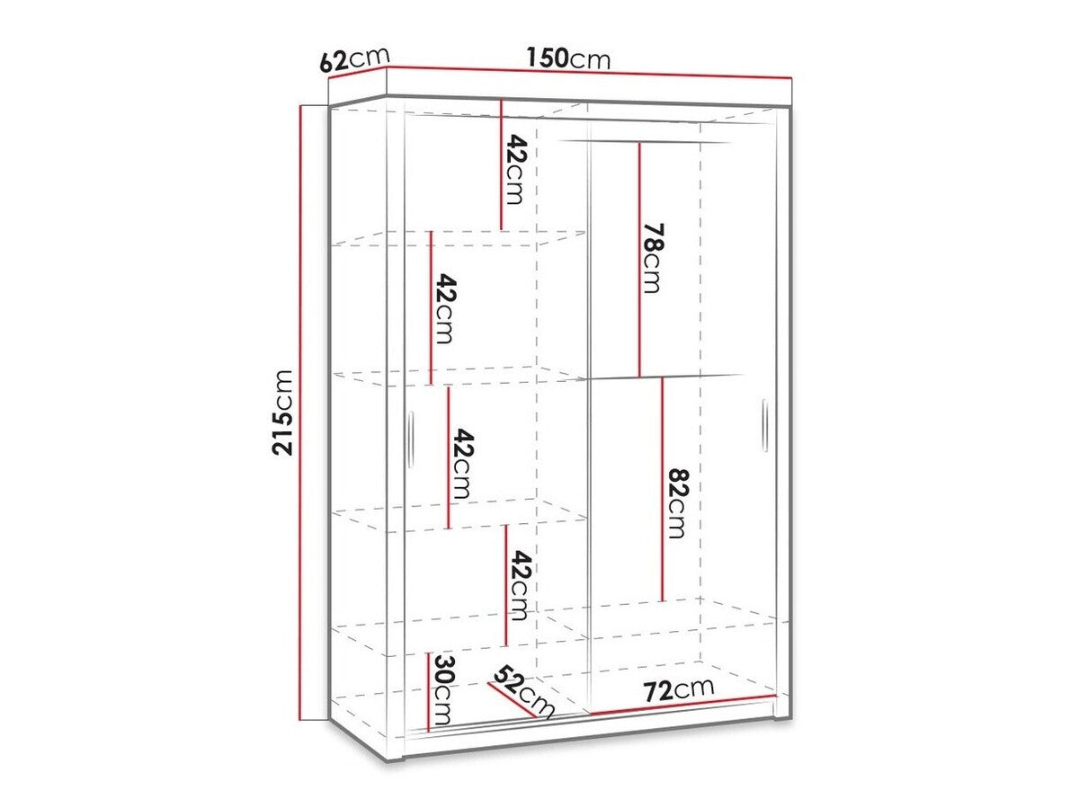 Gardróbszekrény Bonem SZ150 ( Kler KE06), Szín: Monastery tölgy