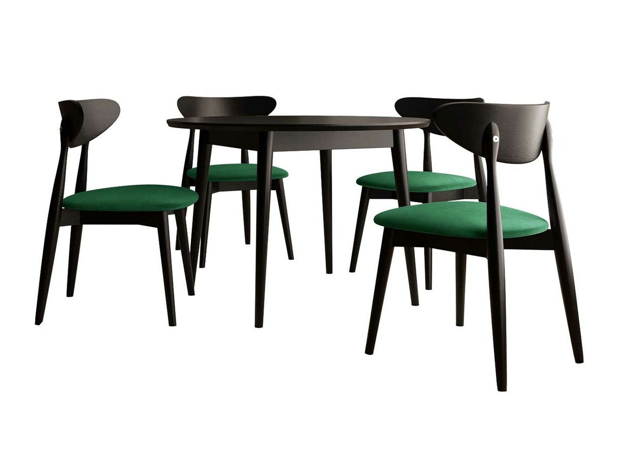 Étkezőgarnitúra Zestaw 01 4xS80 + INES FI 120, Asztal színe: Fekete, Szék színe: Magic Velvet 2225 + Fekete