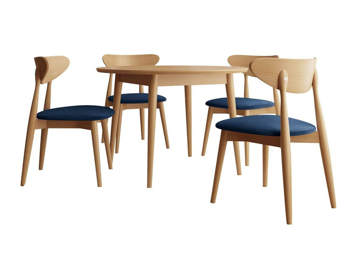 Étkezőgarnitúra Zestaw 01 4xS80 + INES FI 120, Asztal színe: Barna, Szék színe: Magic Velvet 2216 + Barna