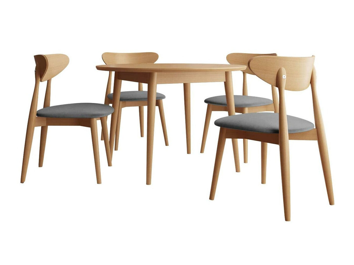 Étkezőgarnitúra Zestaw 01 4xS80 + INES FI 120, Asztal színe: Barna, Szék színe: Magic Velvet 2217 + Barna