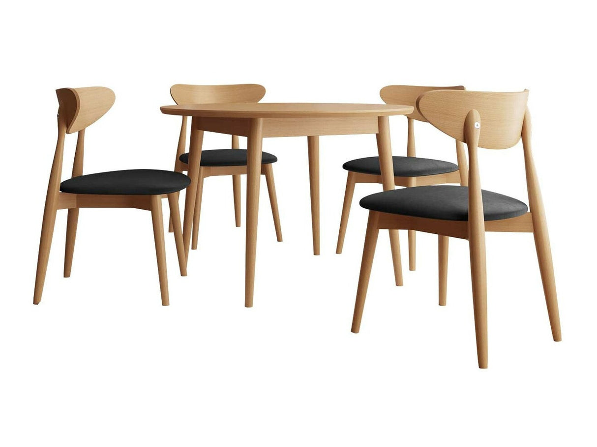 Étkezőgarnitúra Zestaw 01 4xS80 + INES FI 120, Asztal színe: Barna, Szék színe: Magic Velvet 2219 + Barna