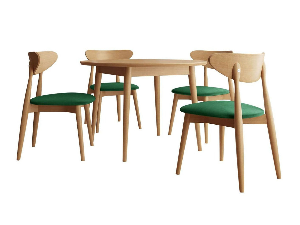 Étkezőgarnitúra Zestaw 01 4xS80 + INES FI 120, Asztal színe: Barna, Szék színe: Magic Velvet 2225 + Barna