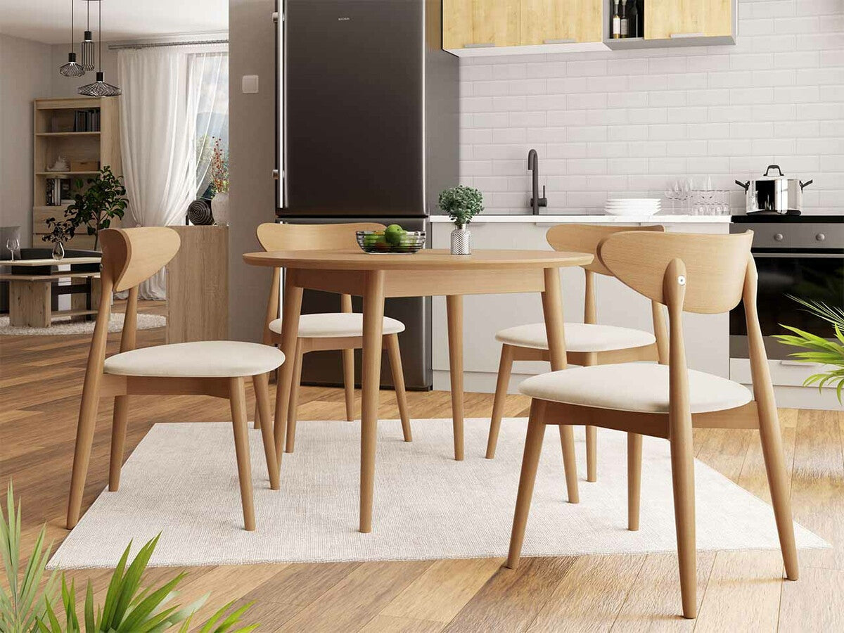 Étkezőgarnitúra Zestaw 01 4xS80 + INES FI 120, Asztal színe: Barna, Szék színe: Magic Velvet 2250 + Barna