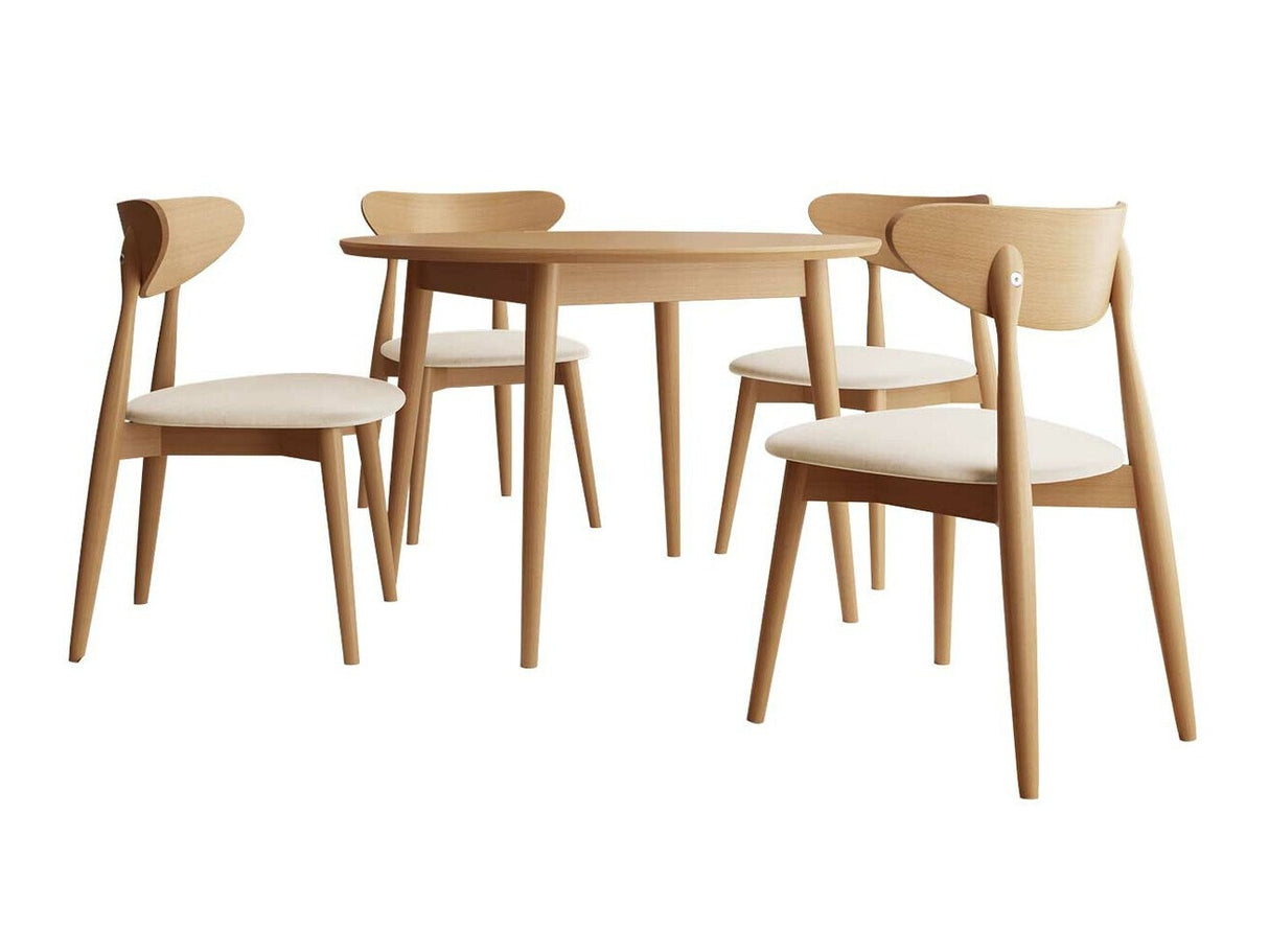 Étkezőgarnitúra Zestaw 01 4xS80 + INES FI 120, Asztal színe: Barna, Szék színe: Magic Velvet 2250 + Barna