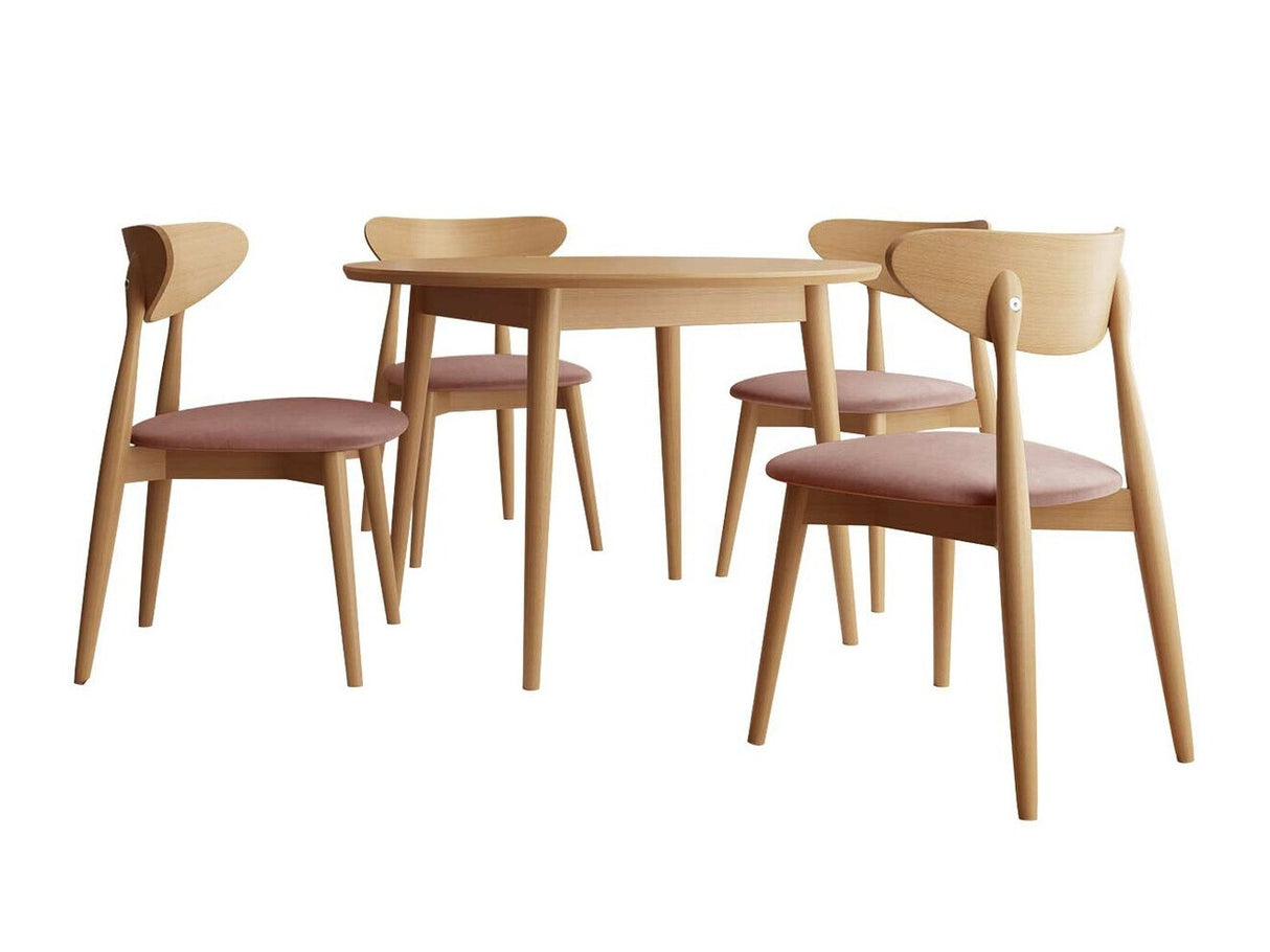 Étkezőgarnitúra Zestaw 01 4xS80 + INES FI 120, Asztal színe: Barna, Szék színe: Magic Velvet 2258 + Barna