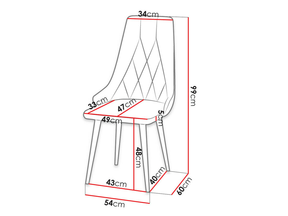 Étkezőgarnitúra Zestaw 02 6xS91 + INES 140x80, Szék színe: Fekete + Magic Velvet 2250, Szín: Fekete