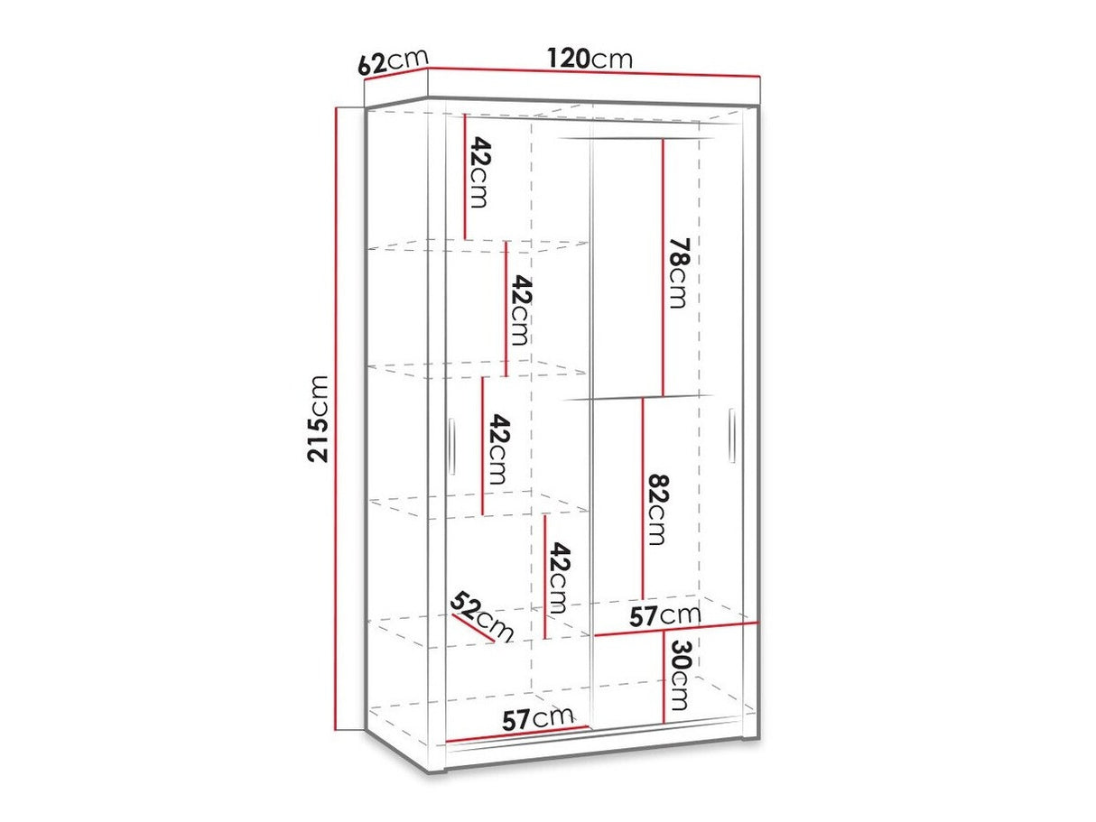 Gardróbszekrény Bonem SZ120 (Kler KE04), Szín: Fehér