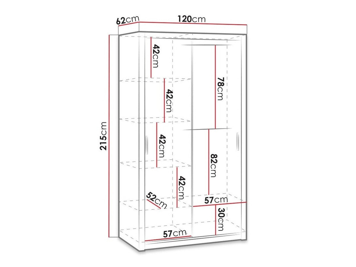 Gardróbszekrény Bonem SZ120 (Kler KE04), Szín: Monastery tölgy