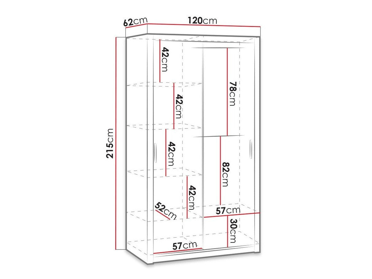 Gardróbszekrény Bonem SZ120 (Kler KE05), Szín: Fehér