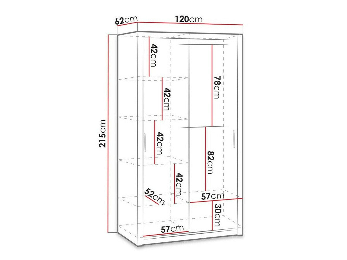 Gardróbszekrény Bonem SZ120 (Kler KE05), Szín: Artisan tölgy
