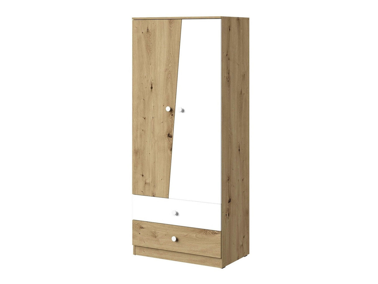 Gardróbszekrény Nero 1 (Wurak), Szín: Artisan tölgy + Fehér
