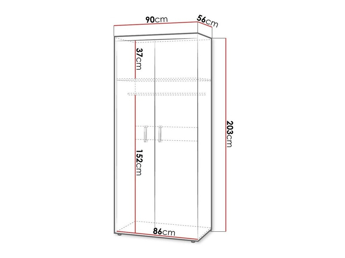 Gardróbszekrény Samba 1 (Brode BD01), Szín: Szilva + Grafit