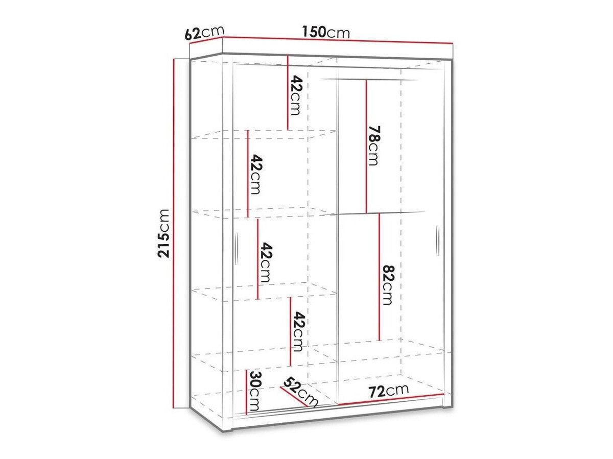 Gardróbszekrény Bonem SZ150 ( Kler KE07), Szín: Artisan tölgy