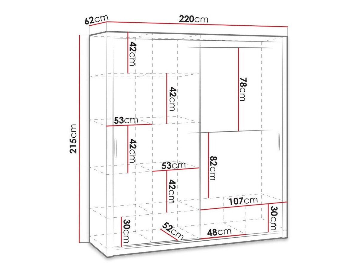 Gardróbszekrény Bonem SZ220 ( Kler KE10), Szín: Fehér