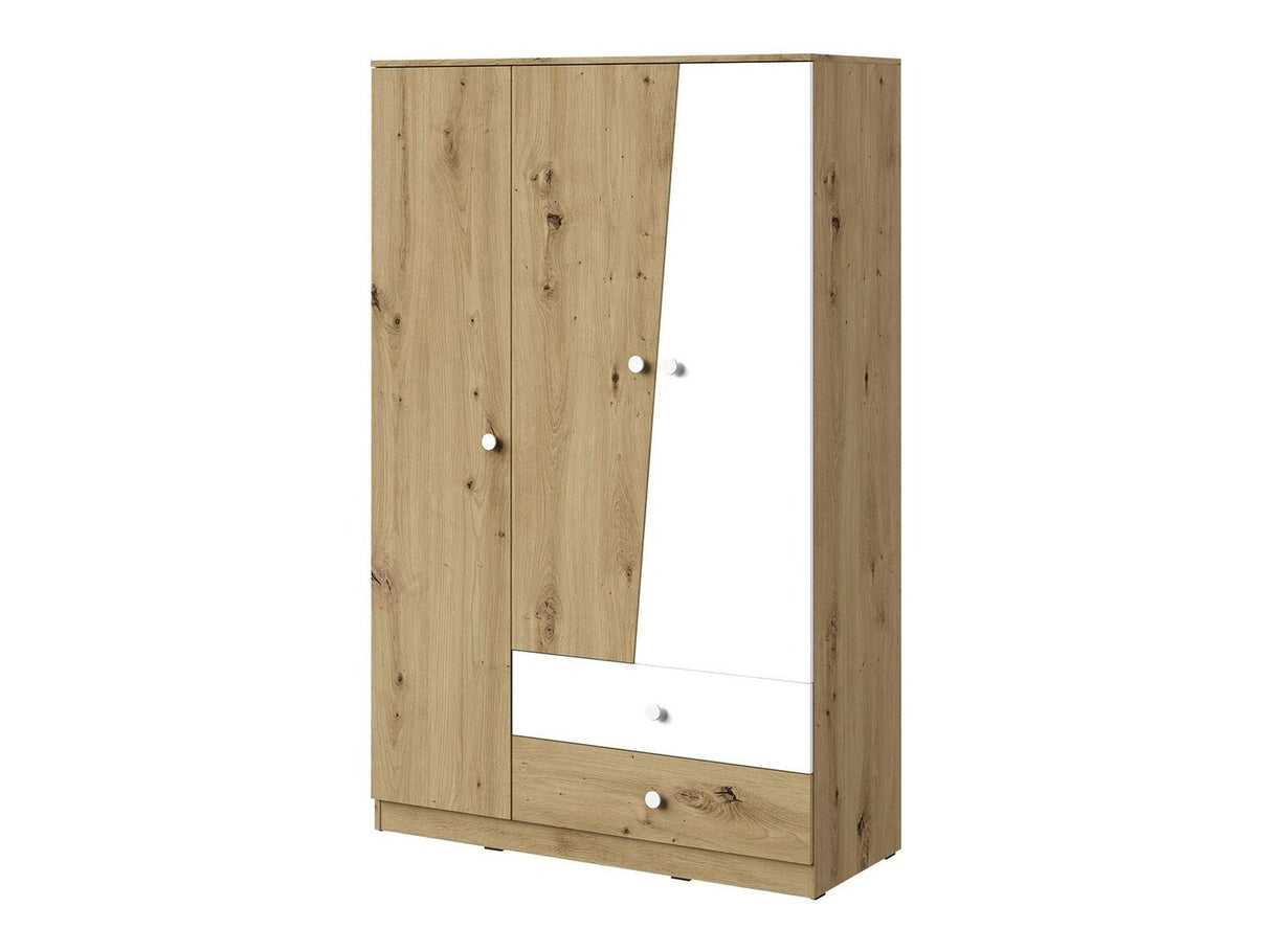 Gardróbszekrény Nero 3 (Wurak), Szín: Artisan tölgy + Fehér