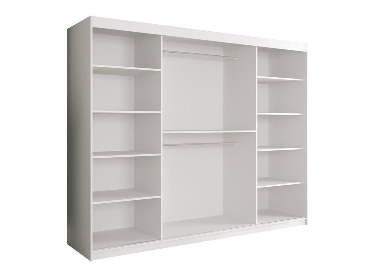 Gardróbszekrény 250 MARMUR POLE (Nemnnus 250), Szín: Matt fekete + Fekete márvány, Fiókok: Nem