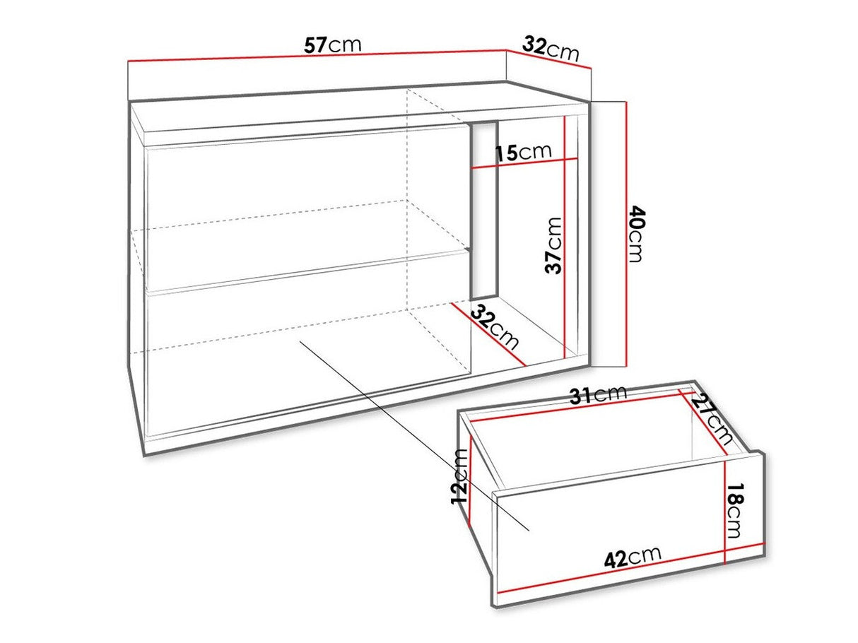 Éjjeliszekrény Bece (Lekimo), Szín: Fehér + Fényes fehér