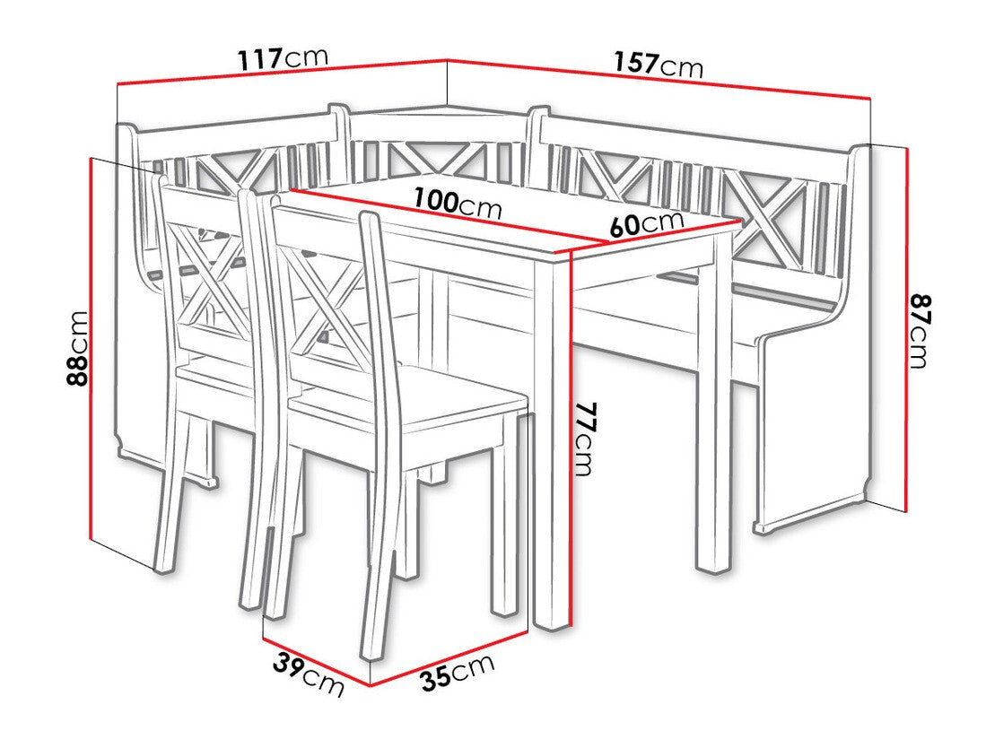 Sarok étkező garnitúra X (Santiago)