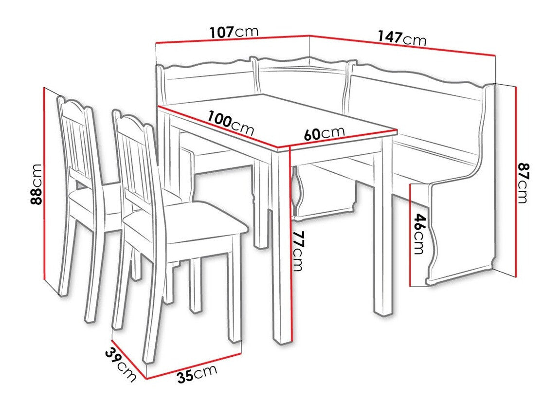 Sarok étkező garnitúra Mini III (Mexic III)