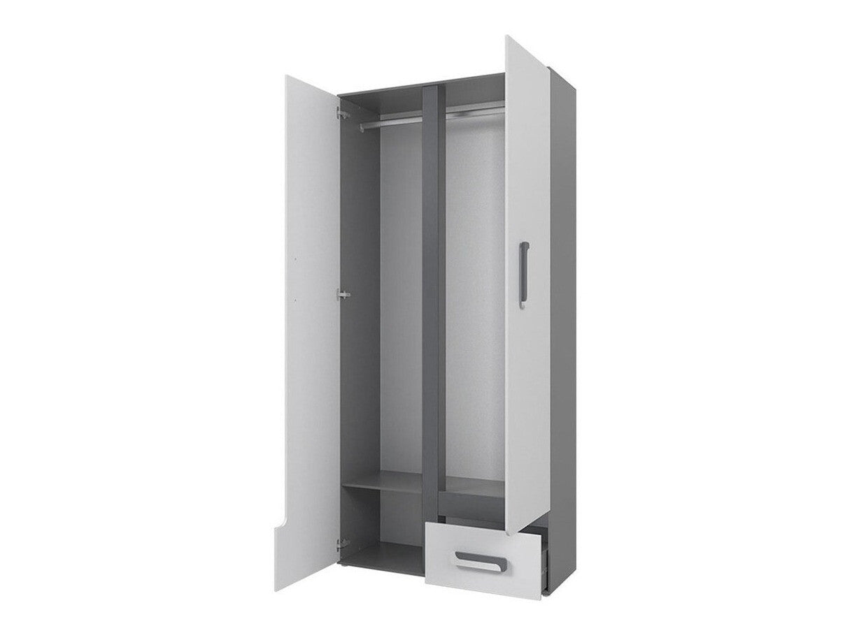 Gardróbszekrény Apetito (Petito PE01), Szín: Antracit + Fehér