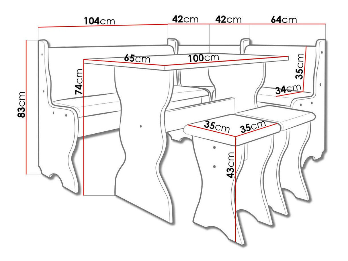 Sarok étkező garnitúra Thomas (Samot), Szín: Sonoma tölgy + Alfa 08