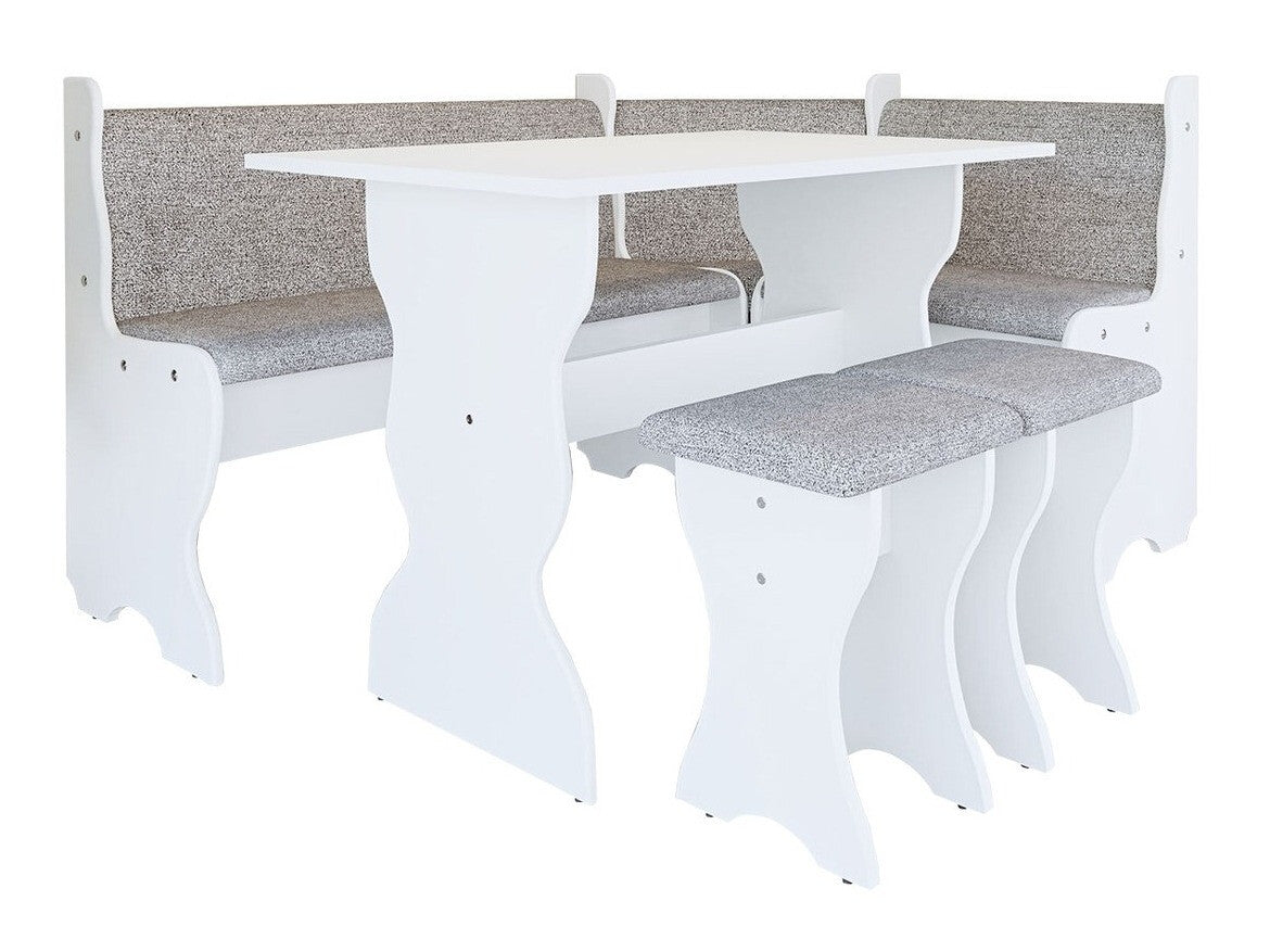 Sarok étkező garnitúra Thomas (Samot), Szín: Fehér + Alfa 13