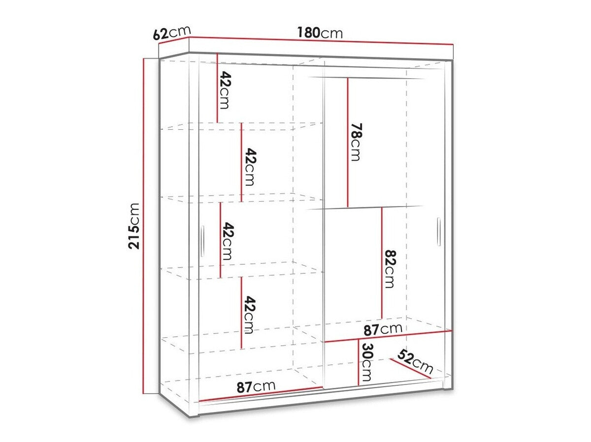 Gardróbszekrény Bonem SZ180 (Kler SZ180 KE15), Szín: Monastery tölgy