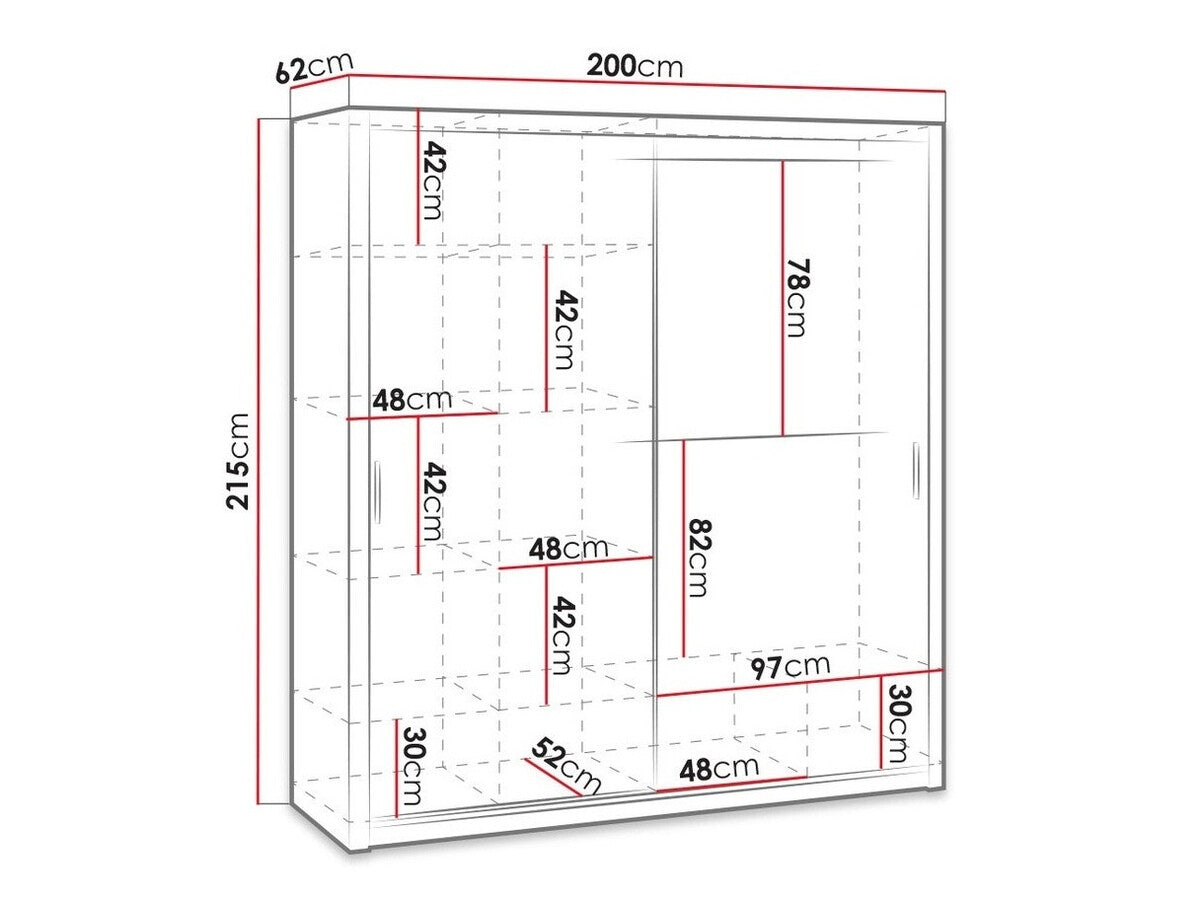 Gardróbszekrény Bonem SZ200 ( Kler KE08), Szín: Monastery tölgy