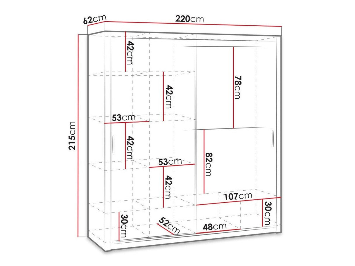 Gardróbszekrény Bonem SZ220 ( Kler KE11), Szín: Fehér