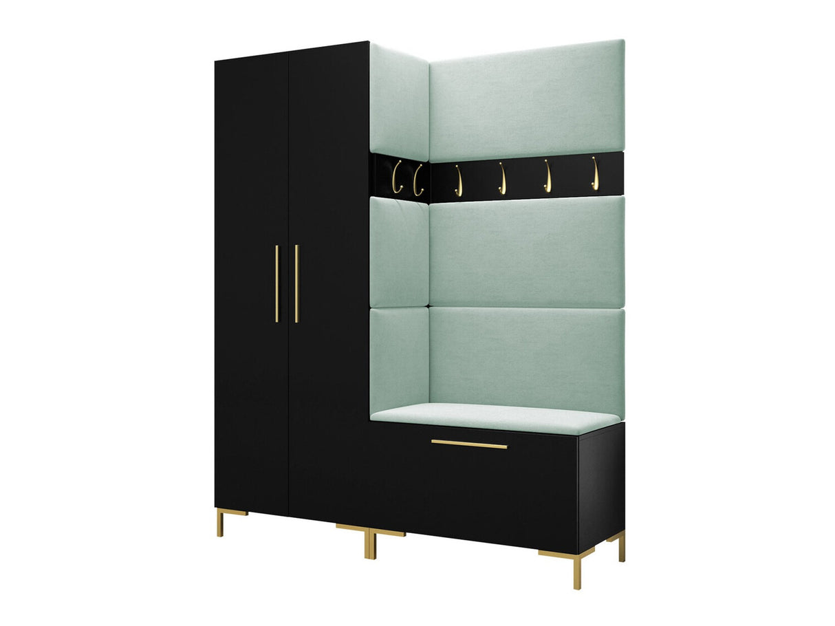 Előszoba garnitúra ZILION I (Frunemfta I), Keret színe: Fekete, Puha falpanel színe: Manila 11