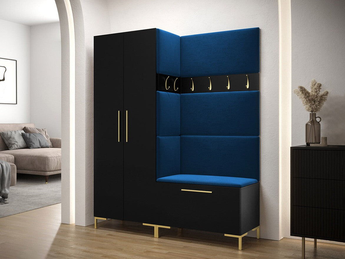 Előszoba garnitúra ZILION I (Frunemfta I), Keret színe: Fekete, Puha falpanel színe: Manila 26