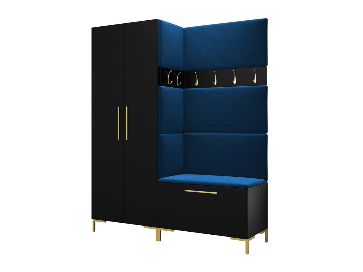 Előszoba garnitúra ZILION I (Frunemfta I), Keret színe: Fekete, Puha falpanel színe: Manila 26