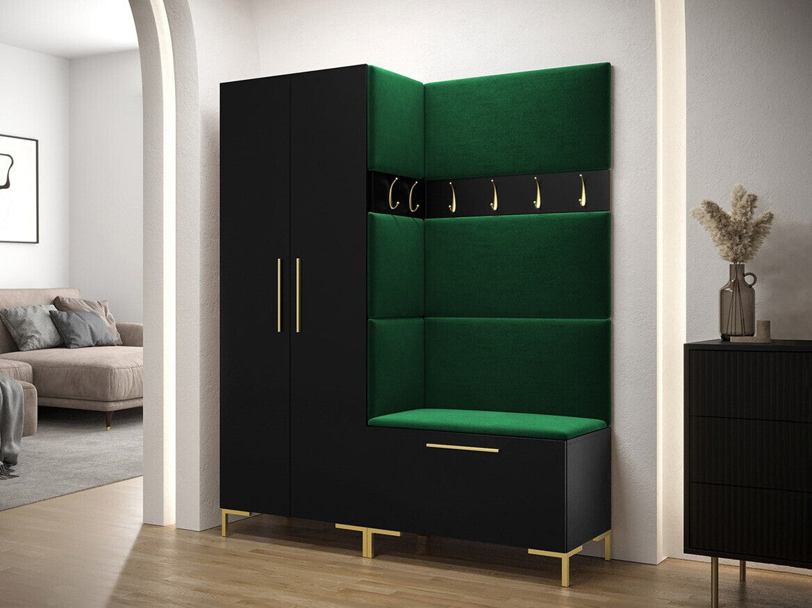 Előszoba garnitúra ZILION I (Frunemfta I), Keret színe: Fekete, Puha falpanel színe: Manila 35