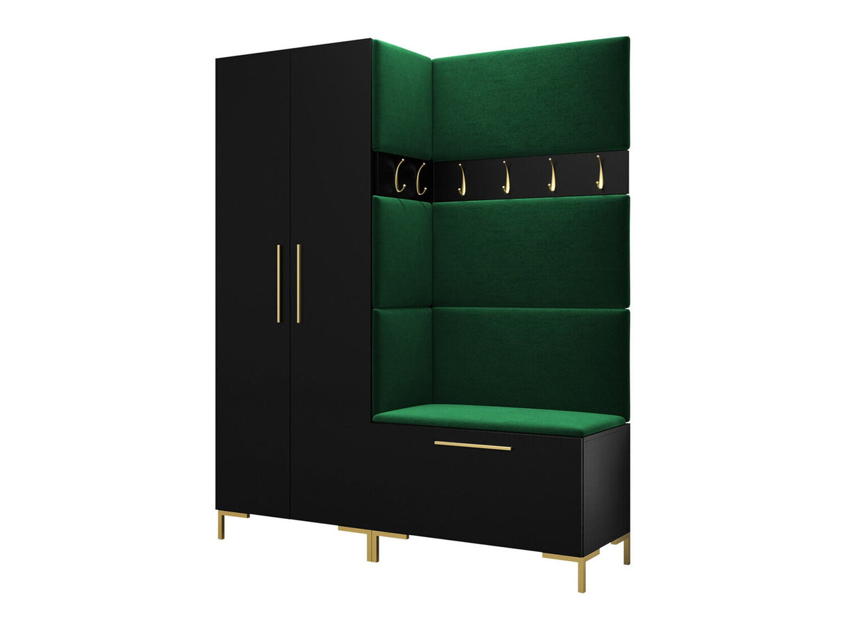 Előszoba garnitúra ZILION I (Frunemfta I), Keret színe: Fekete, Puha falpanel színe: Manila 35