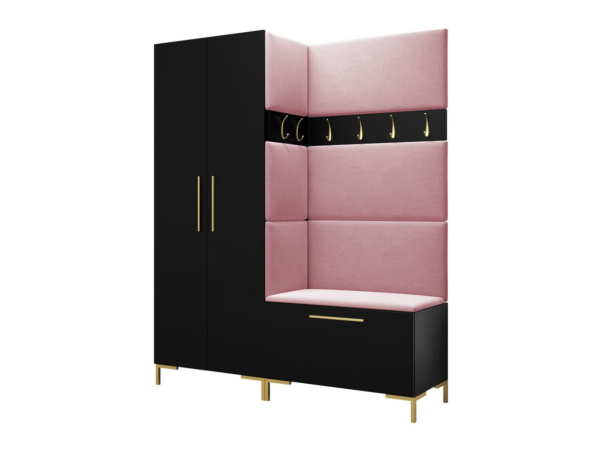 Előszoba garnitúra ZILION I (Frunemfta I), Keret színe: Fekete, Puha falpanel színe: Manila 09