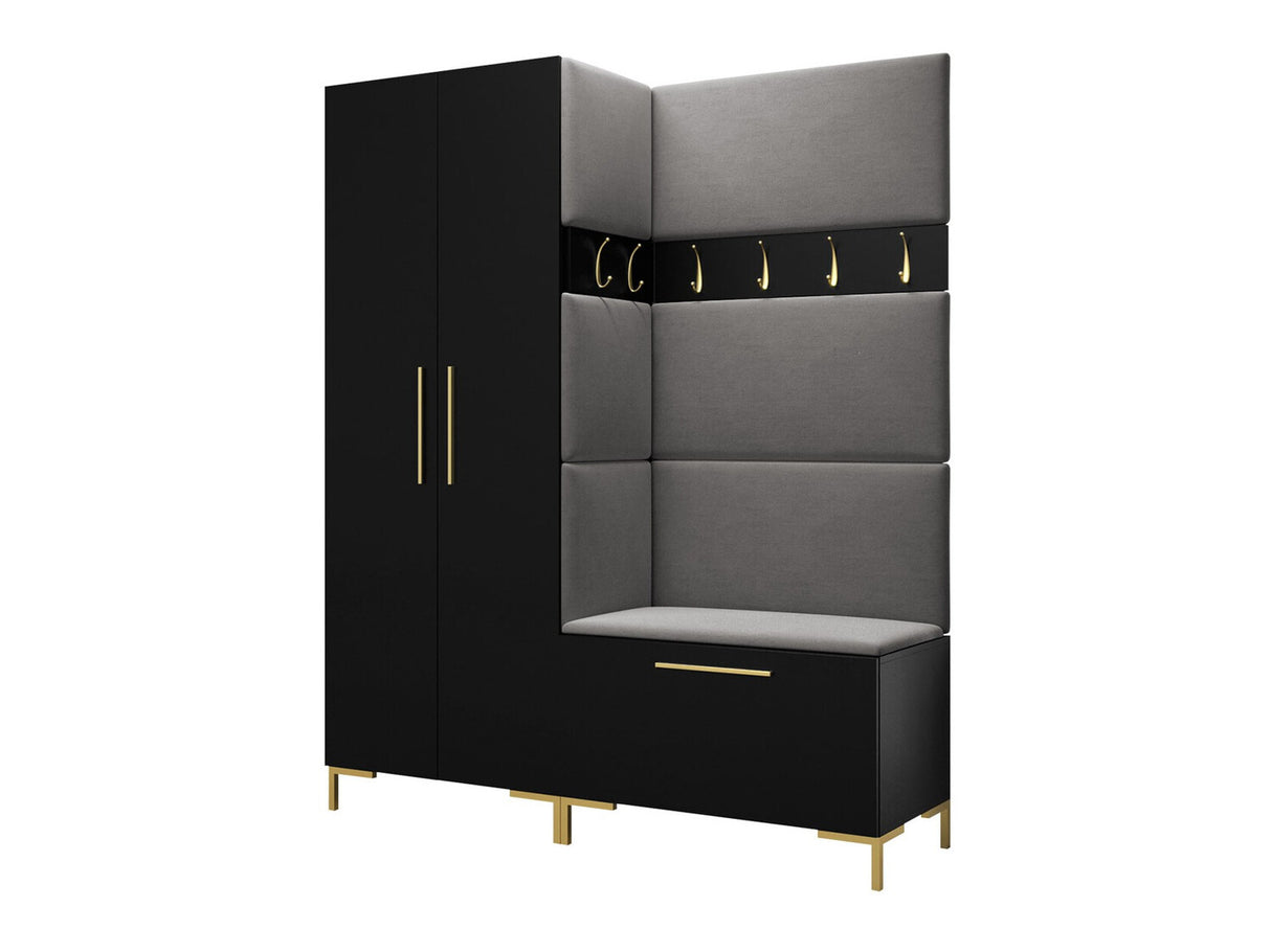 Előszoba garnitúra ZILION I (Frunemfta I), Keret színe: Fekete, Puha falpanel színe: Manila 16