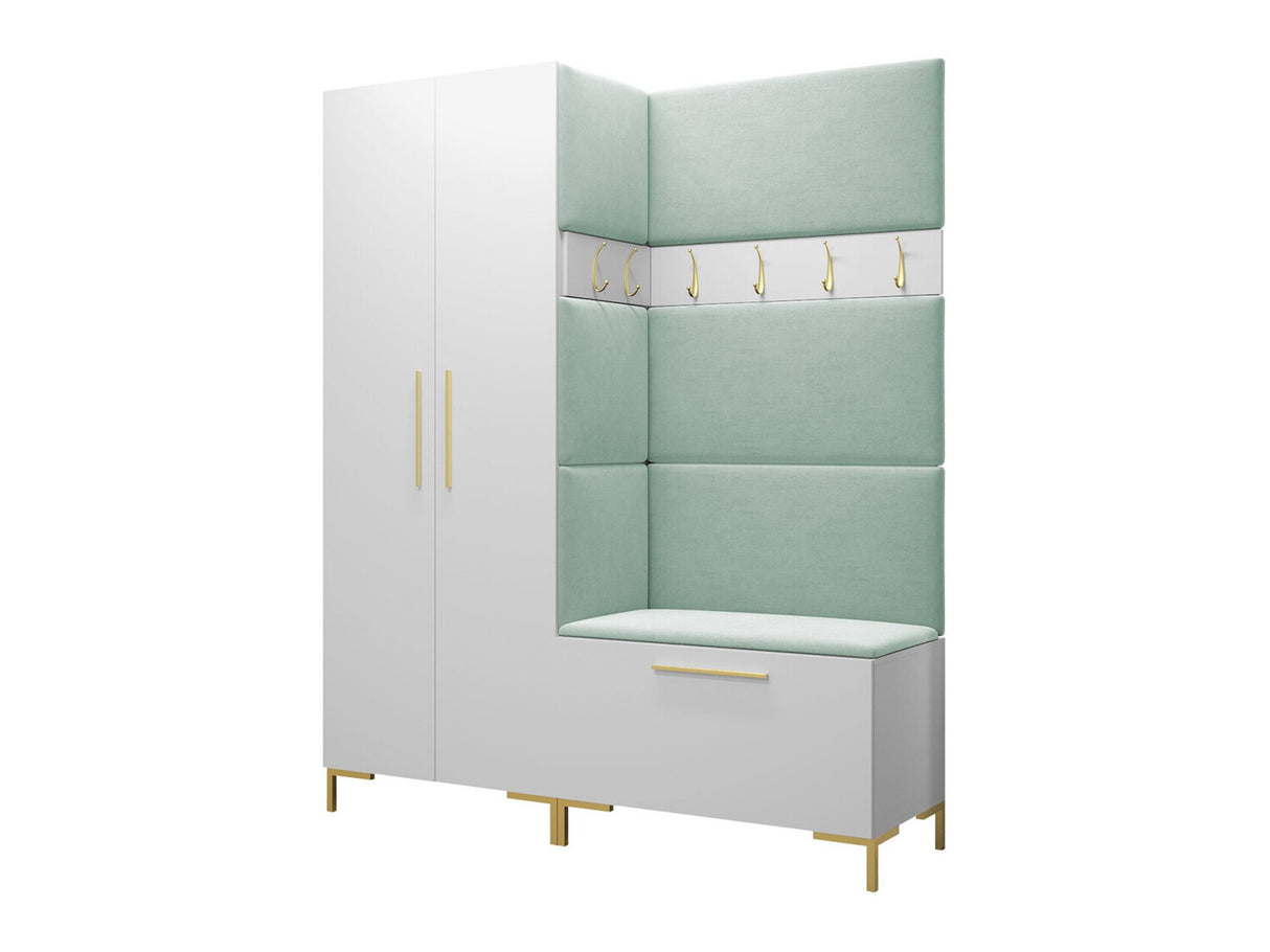 Előszoba garnitúra ZILION I (Frunemfta I), Keret színe: Fehér, Puha falpanel színe: Manila 11