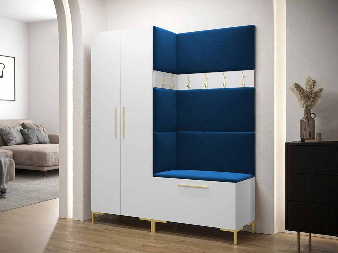 Előszoba garnitúra ZILION I (Frunemfta I), Keret színe: Fehér, Puha falpanel színe: Manila 26