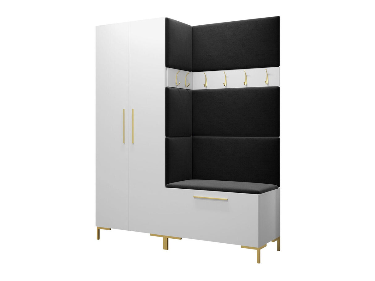 Előszoba garnitúra ZILION I (Frunemfta I), Keret színe: Fehér, Puha falpanel színe: Manila 18