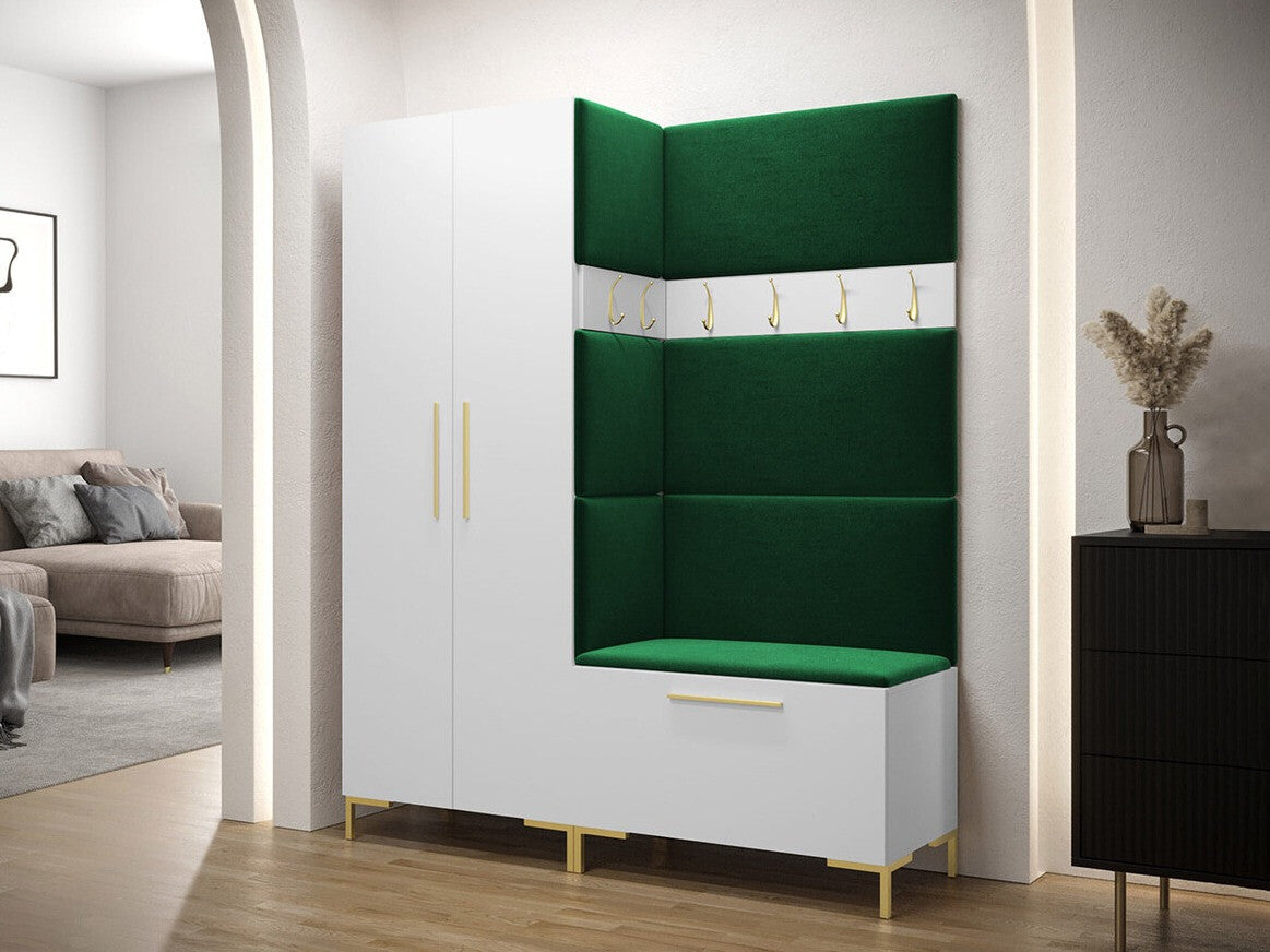 Előszoba garnitúra ZILION I (Frunemfta I), Keret színe: Fehér, Puha falpanel színe: Manila 35