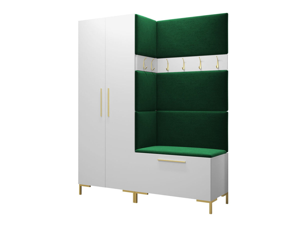 Előszoba garnitúra ZILION I (Frunemfta I), Keret színe: Fehér, Puha falpanel színe: Manila 35