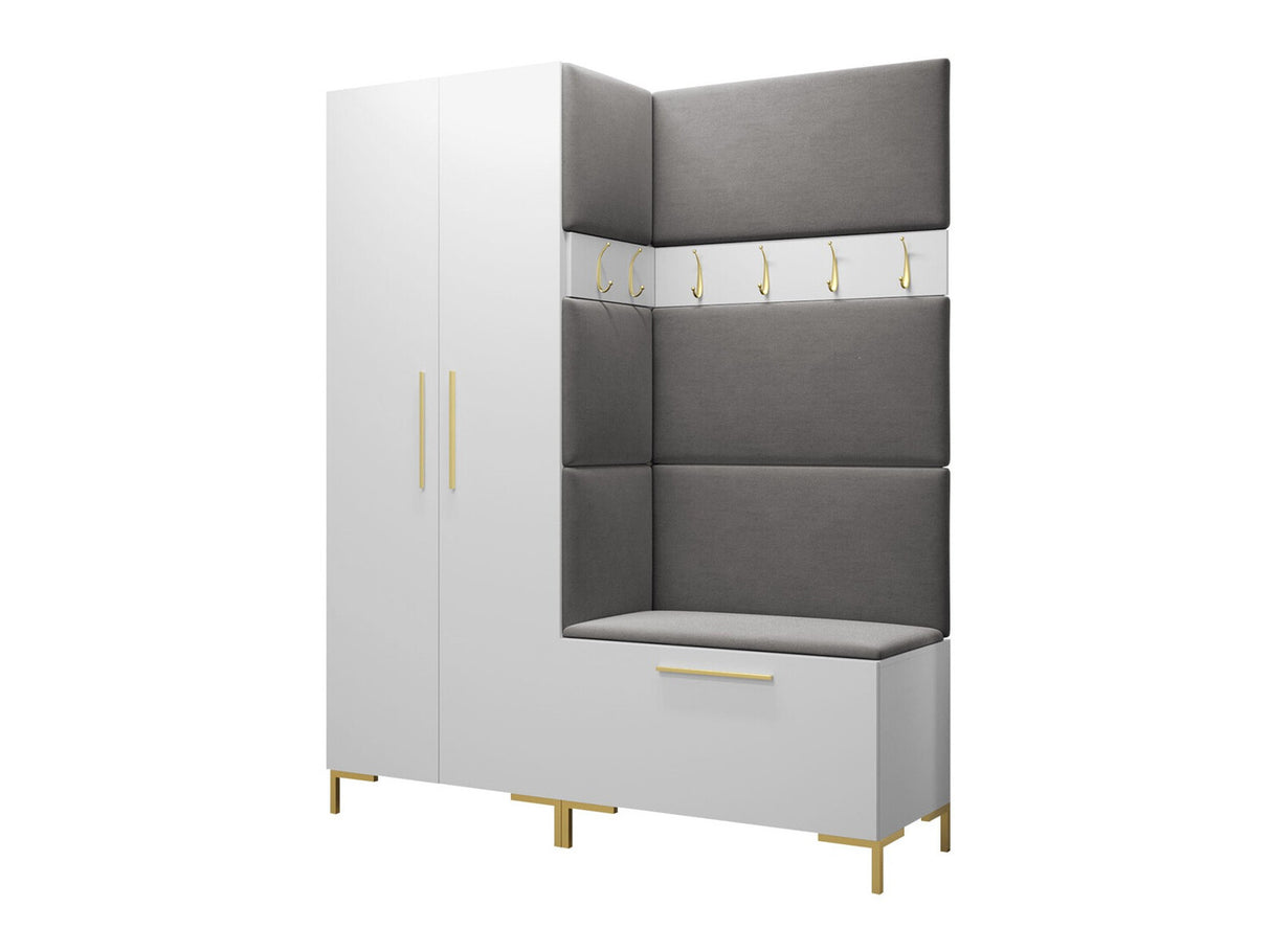 Előszoba garnitúra ZILION I (Frunemfta I), Keret színe: Fehér, Puha falpanel színe: Manila 16