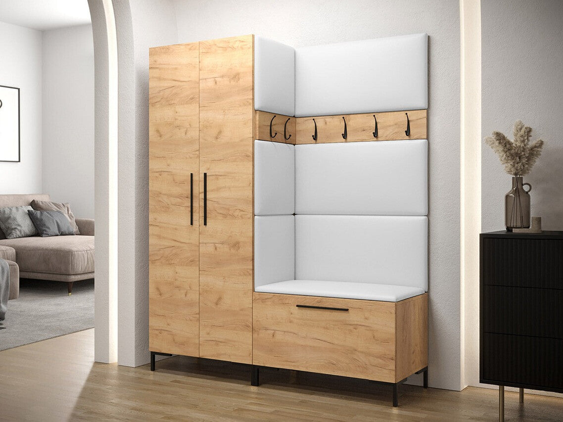 Előszoba garnitúra ZILION I (Frunemfta I), Keret színe: Craft tölgy, Puha falpanel színe: Öko bőr Soft 017