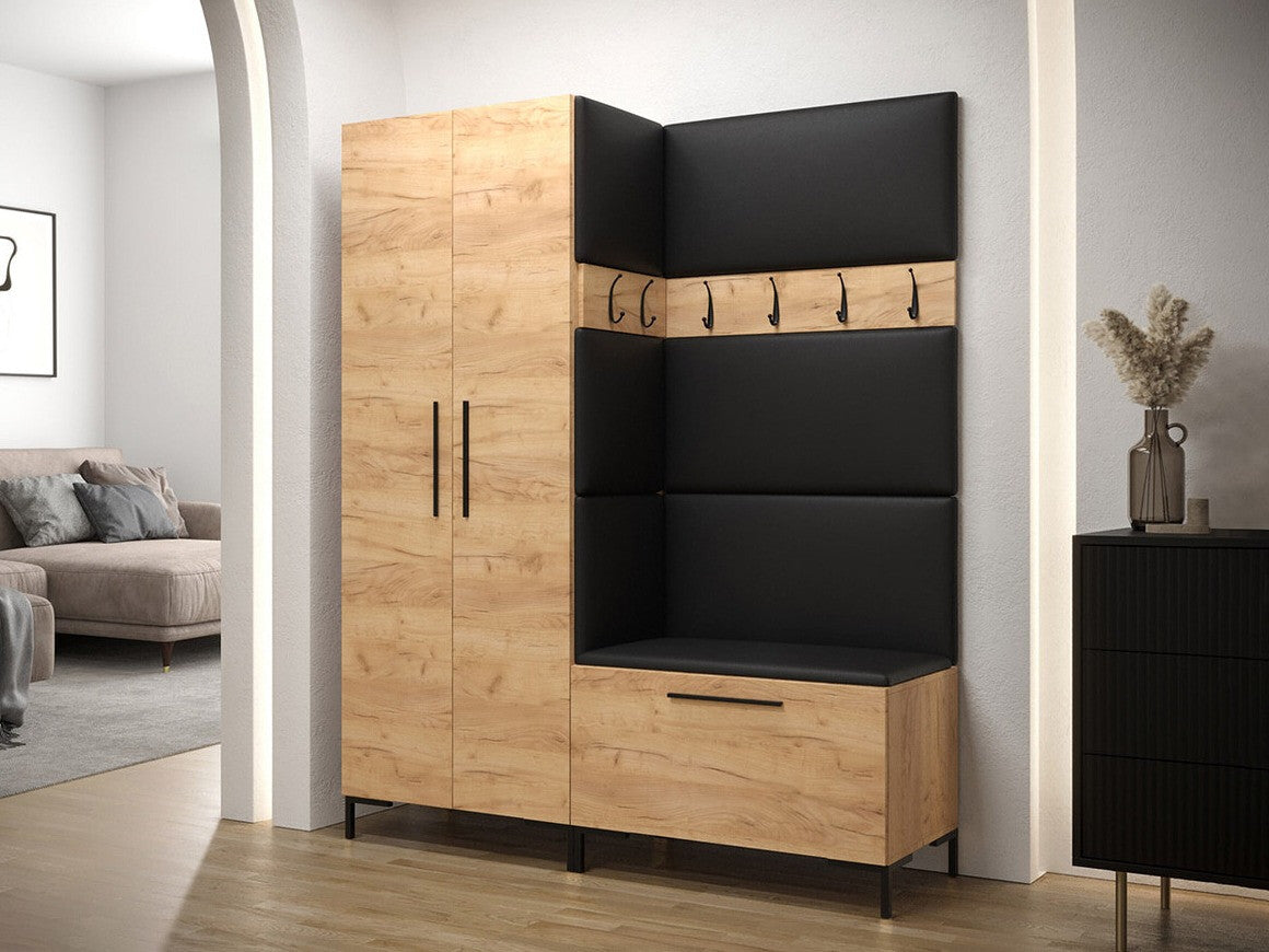 Előszoba garnitúra ZILION I (Frunemfta I), Keret színe: Craft tölgy, Puha falpanel színe: Öko bőr Soft 011