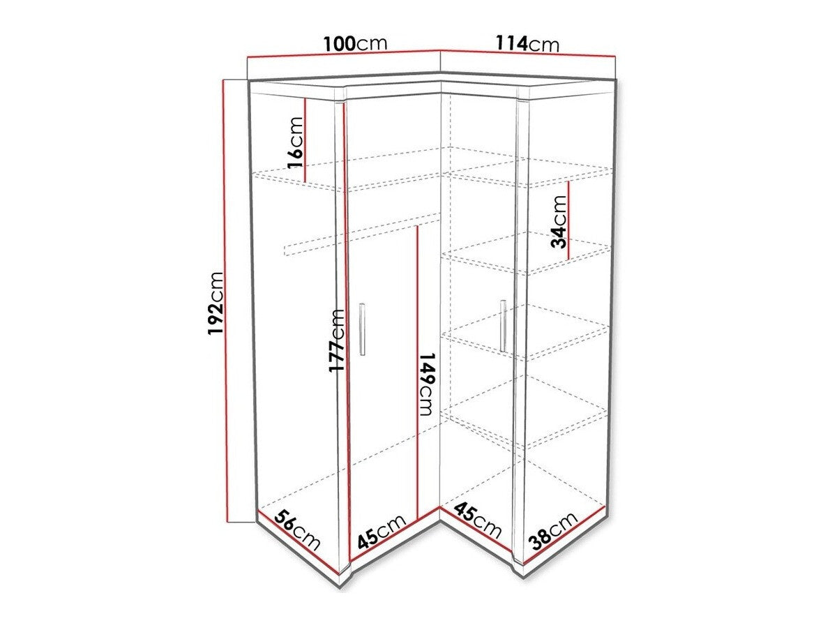 Sarokszekrény Dallas D21 (Xavier) , Szín: Triufel tölgy