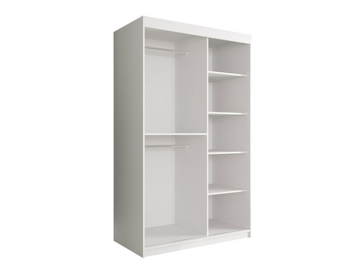 Gardróbszekrény 120 MARMUR T2 (Nemnnus T2 120), Szín: Matt fehér + Fehér márvány, Fiókok: Nem